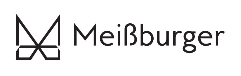 Schwarzes geometrisches M-Logo steht neben dem Wort Meißburger in moderner serifenloser Schrift auf weißem Hintergrund